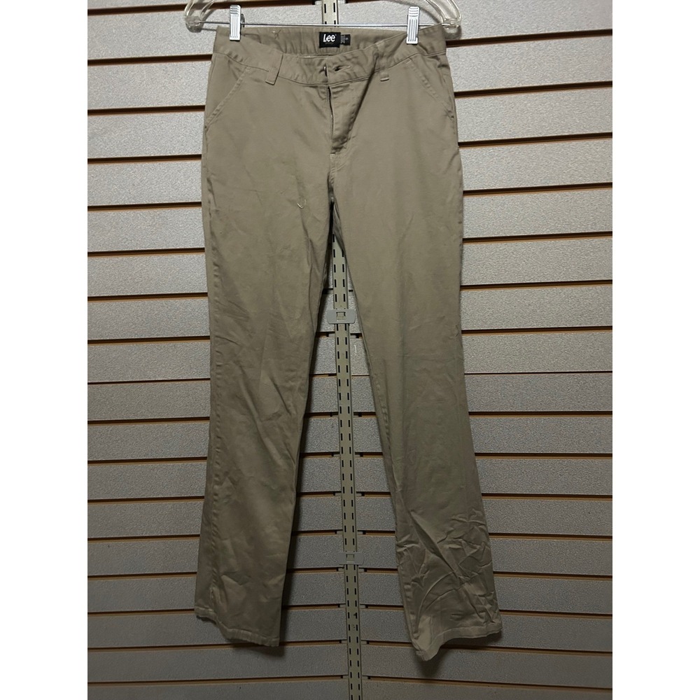 Lee‎ Uniforms Womens Khaki Chino Pants Straight Leg Tan Size 9 Business Casual
